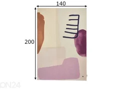 Matto Tom Tailor Shapes, 140x200 cm violetti/moniväri