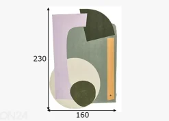 Matto Tom Tailor Shapes, 160x230 cm vihreä/moniväri