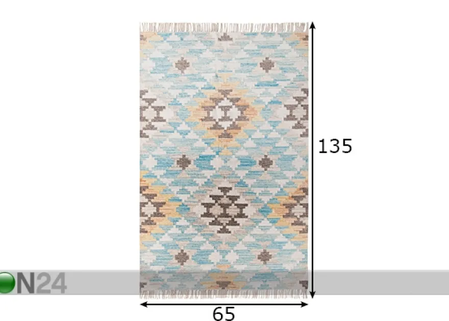 Matto Vintage Check Kelim 65x135cm