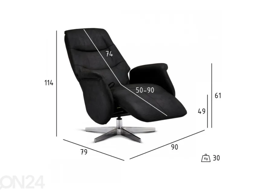 Mekanismituoli Delta recliner, tekstiili