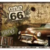 Metallinen postikortti ROUTE 66 Drive&Eat