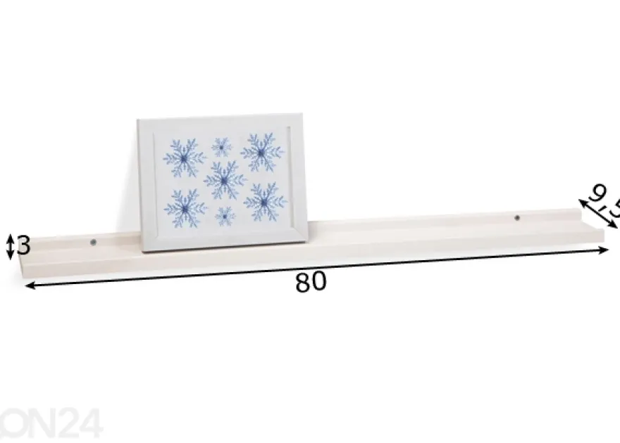 Mänty tauluhylly Jan1 80 cm