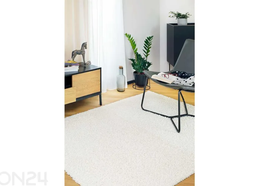 Narma pitkäkarvainen matto Spice™ valkoinen pyöreä Ø 133 cm