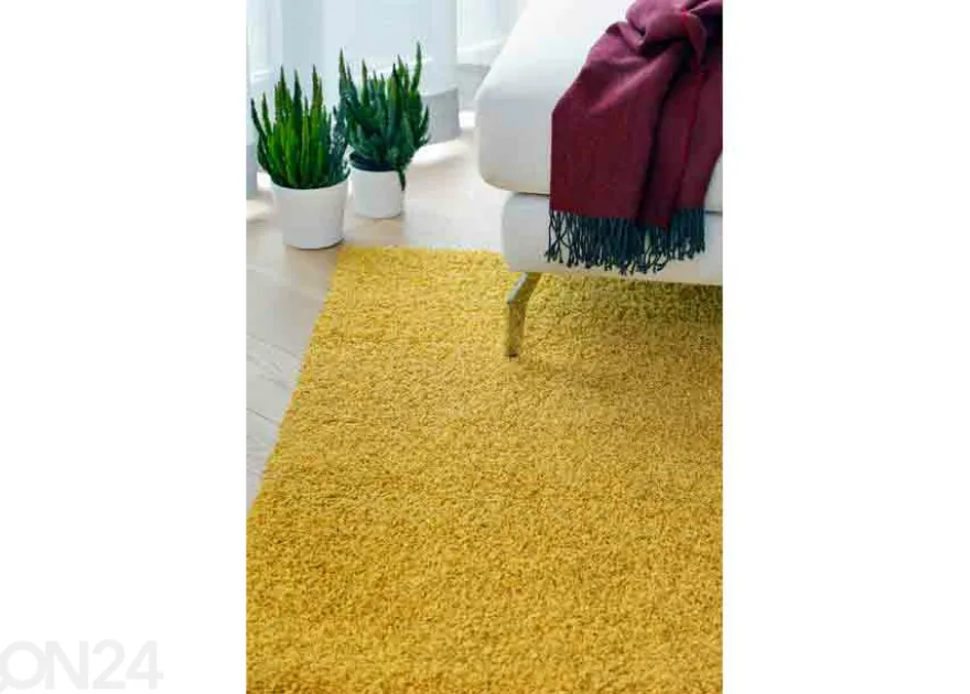 Narma pitkäkarvainen matto Spice™ keltainen 67x133 cm