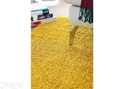 Narma pitkäkarvainen matto Spice™ keltainen pyöreä Ø 133 cm