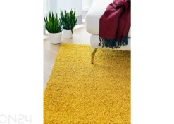 Narma pitkäkarvainen matto Spice™ keltainen pyöreä Ø 133 cm