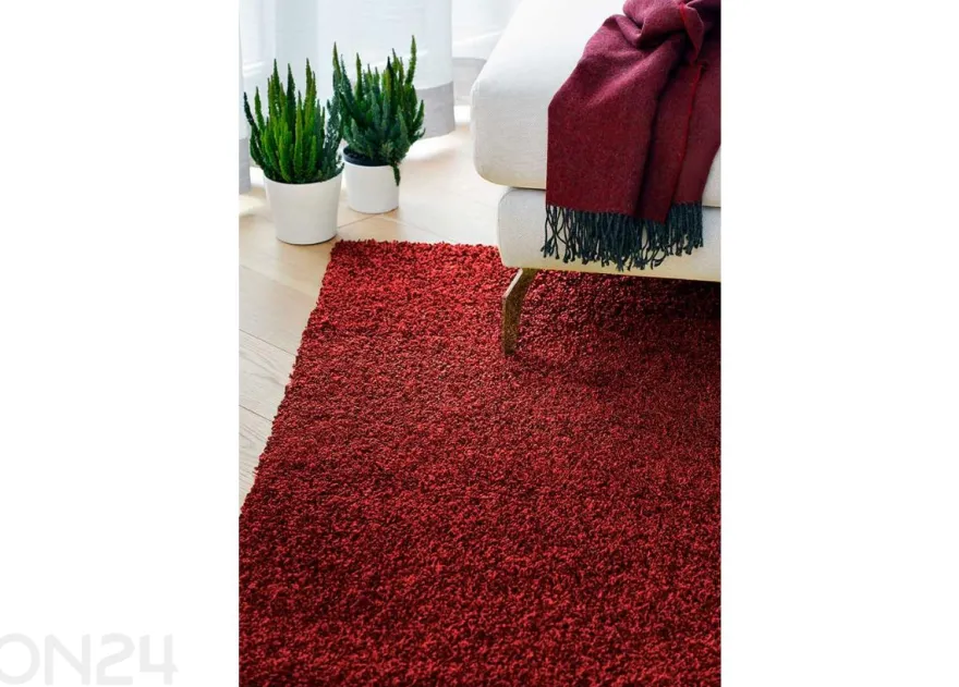 Narma pitkäkarvainen matto Spice™ punainen pyöreä Ø 133 cm