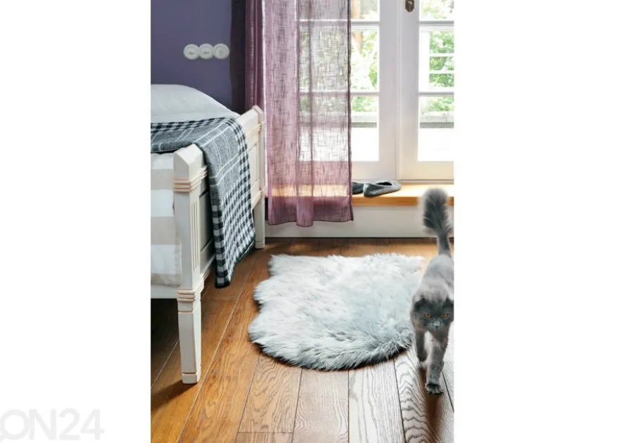 Narma Vegan Fur plyysimatto Dolly silver 60x90 cm