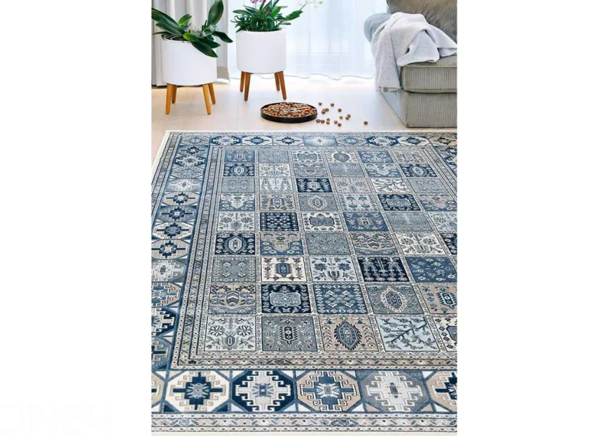 Narma viskoosimatto Zahra sand-blue 80x125 cm