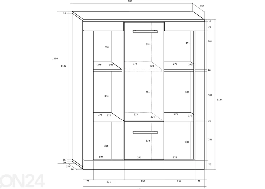 Olohuoneen kalusteet Bally 280 cm