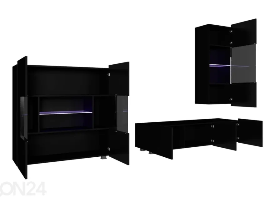 Olohuoneen kalusteryhmä Claudia 250 cm + LED-valaistus