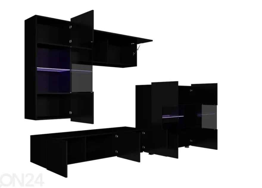 Olohuoneen kalusteryhmä Claudia 250 cm + LED-valaistus