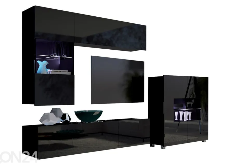 Olohuoneen kalusteryhmä Claudia 250 cm + LED-valaistus
