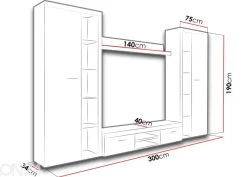 Olohuoneen kalusteryhmä 300 cm