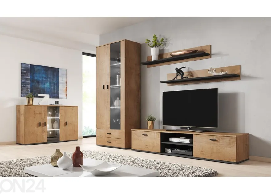 Olohuoneen kalusteryhmä 380 cm + LED-valaistus