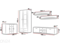 Olohuoneen kalusteryhmä 380 cm + LED-valaistus