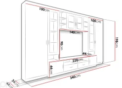 Olohuoneen kalusteryhmä 340 cm + LED valaistus