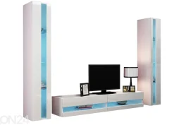 Olohuoneen kalusteryhmä Figo + sininen LED-valaistus