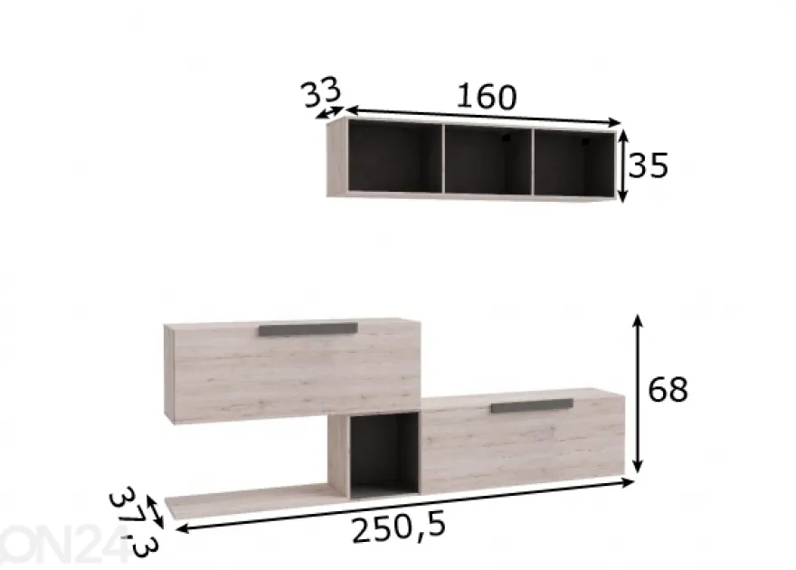 Olohuoneen kalusteryhmä Focus 250 cm