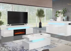 Olohuoneen kalusteryhmä Glossa +sähkötakka + LED