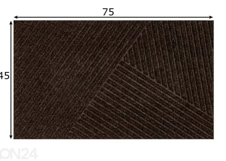 Ovimatto Dune Stripes dark brown 45x75 cm