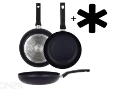 Paistinpannu Black Ceramic Ø 26 cm + pannusuoja, lasikansi, keraaminen ja induktio