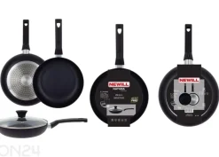 Paistinpannu Black Ceramic Ø 24 cm + pannusuoja, lasikansi, keraaminen ja induktio