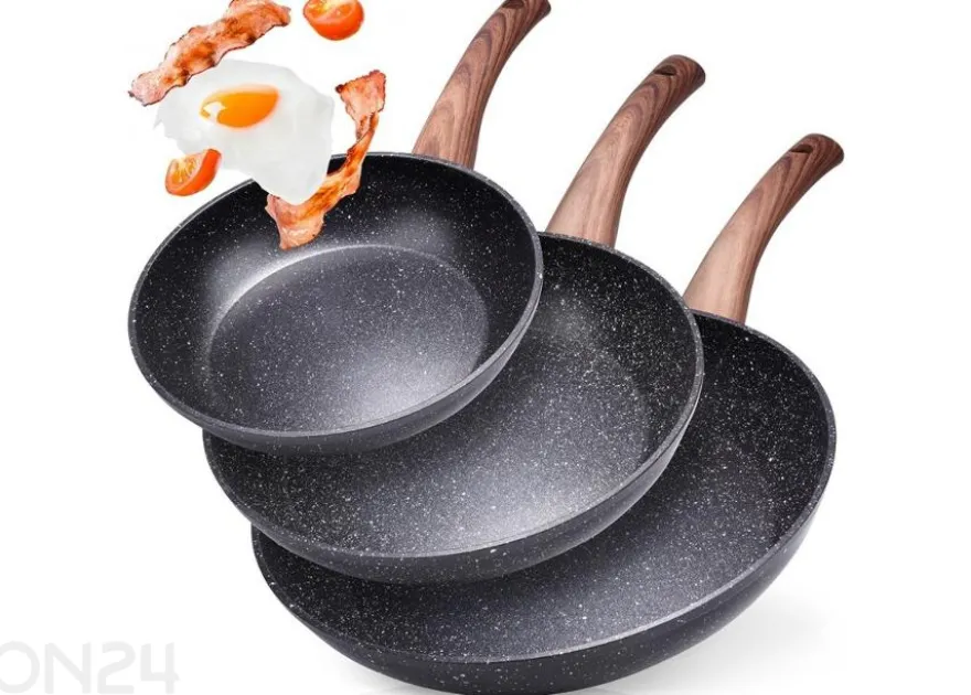 Paistinpannusarja Black&Wood, 3 osaa