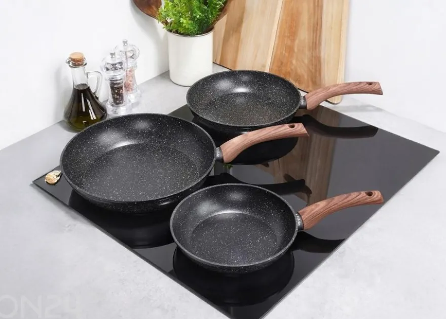 Paistinpannusarja Black&Wood, 3 osaa