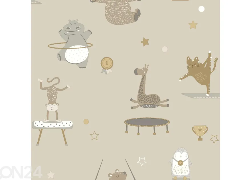Paperitapetti Animal Gymnastics
