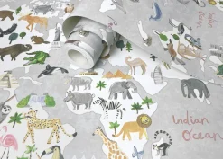 Paperitapetti Animals Maps