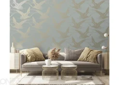 Paperitapetti Metallic Cranes