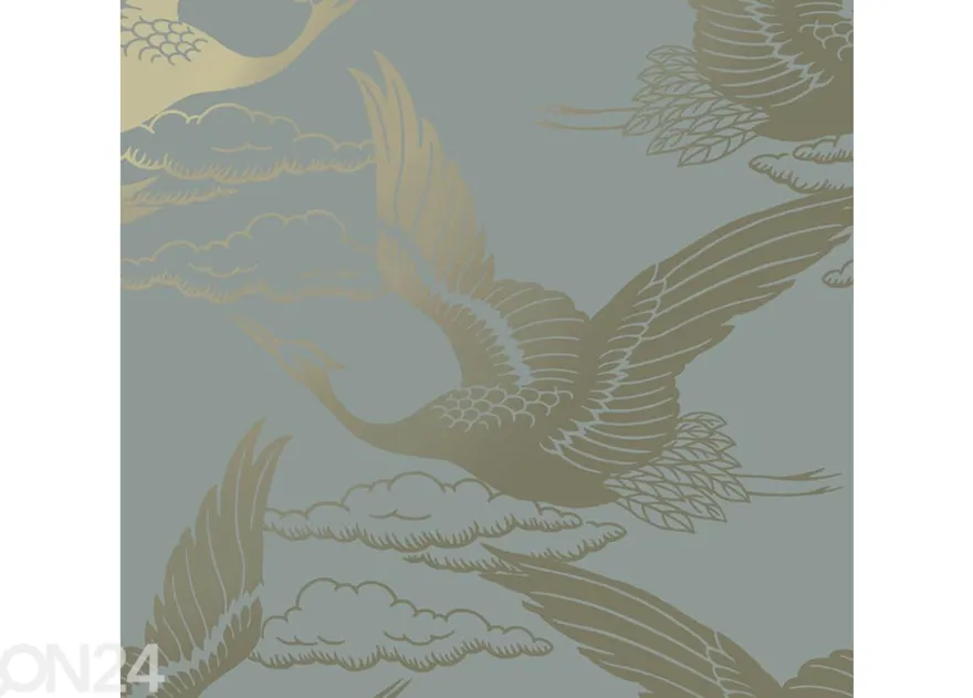 Paperitapetti Metallic Cranes