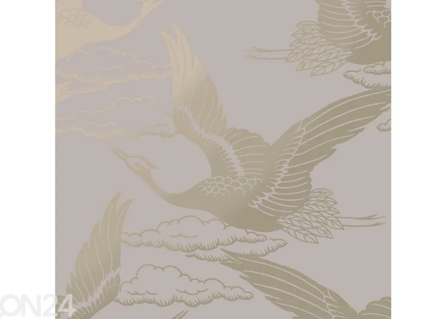 Paperitapetti Metallic Cranes