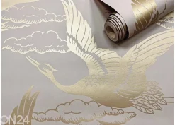Paperitapetti Metallic Cranes