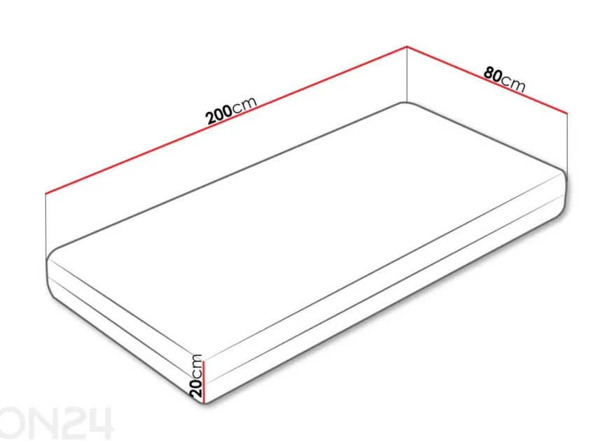 Patja Alabama 80x200 cm