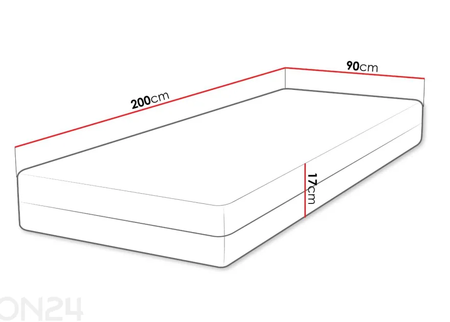Patja Velore 90 × 200 cm
