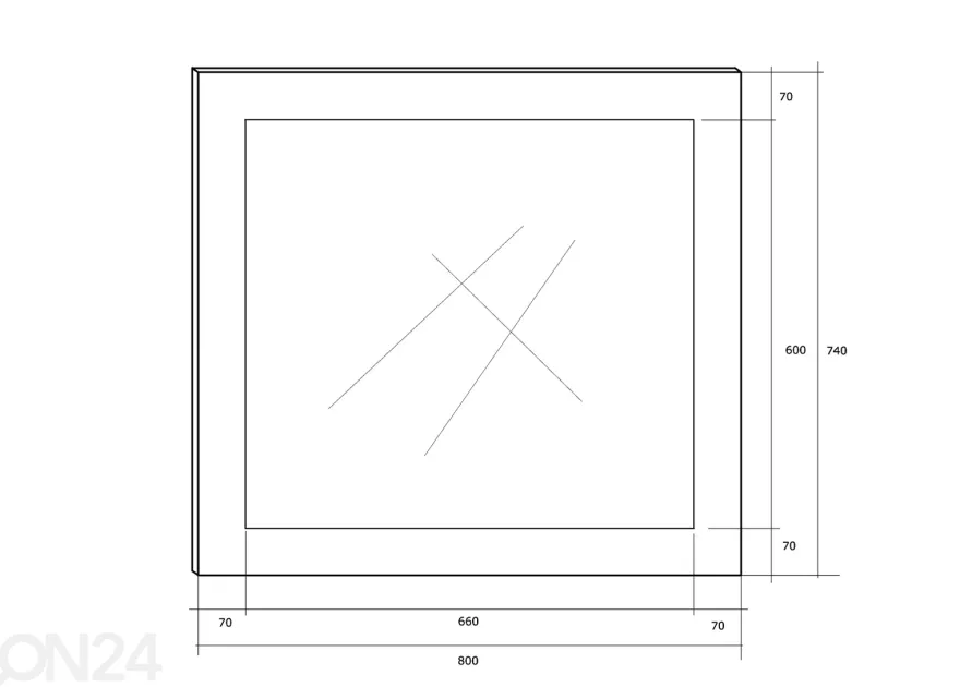 Peili Bally 74x80 cm