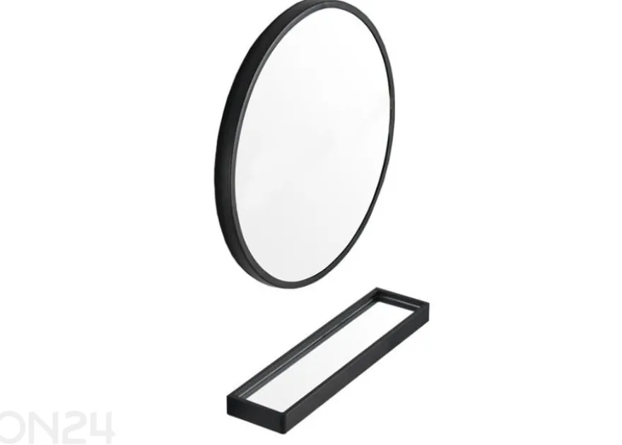 Peili hyllyllä 80 cm, musta