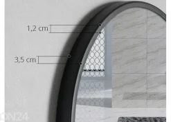 Peili ja hylly Ø70 cm, musta