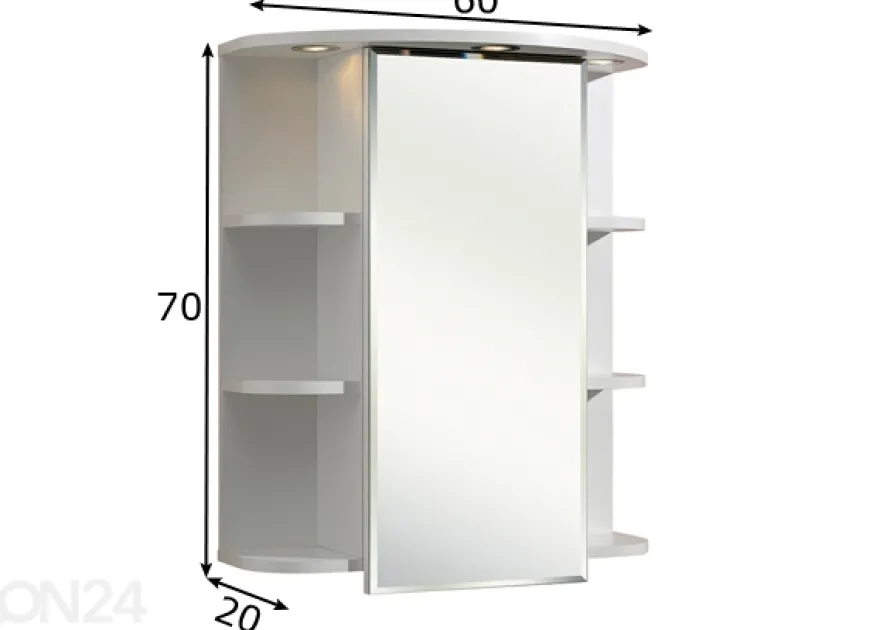 Peilikaappi LED-valaisimella 33-II