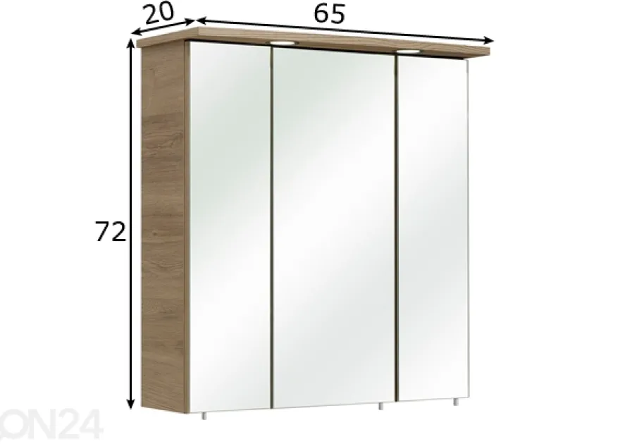 Peilikaappi LED-valaisimella 37-I