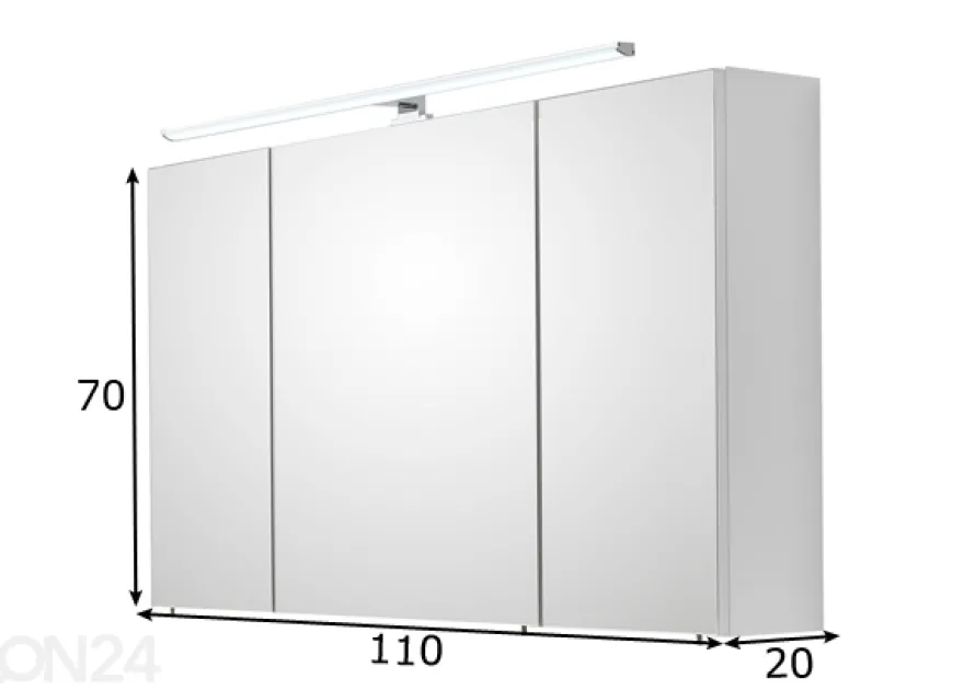 Peilikaappi LED-valaistuksella 86