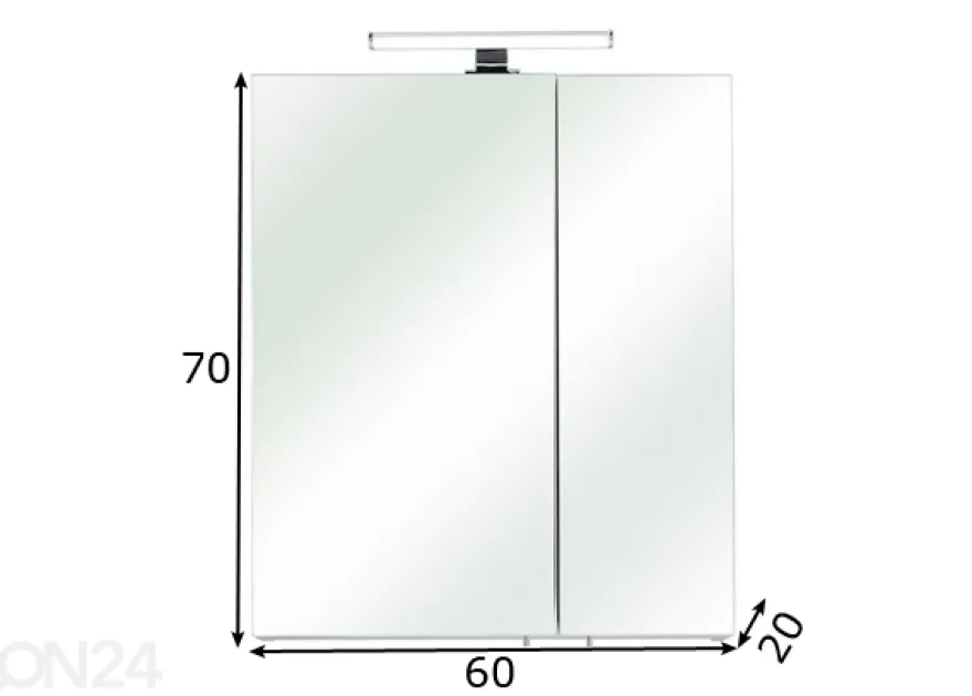 Peilikaappi LED-valaistuksella 86, 60 cm