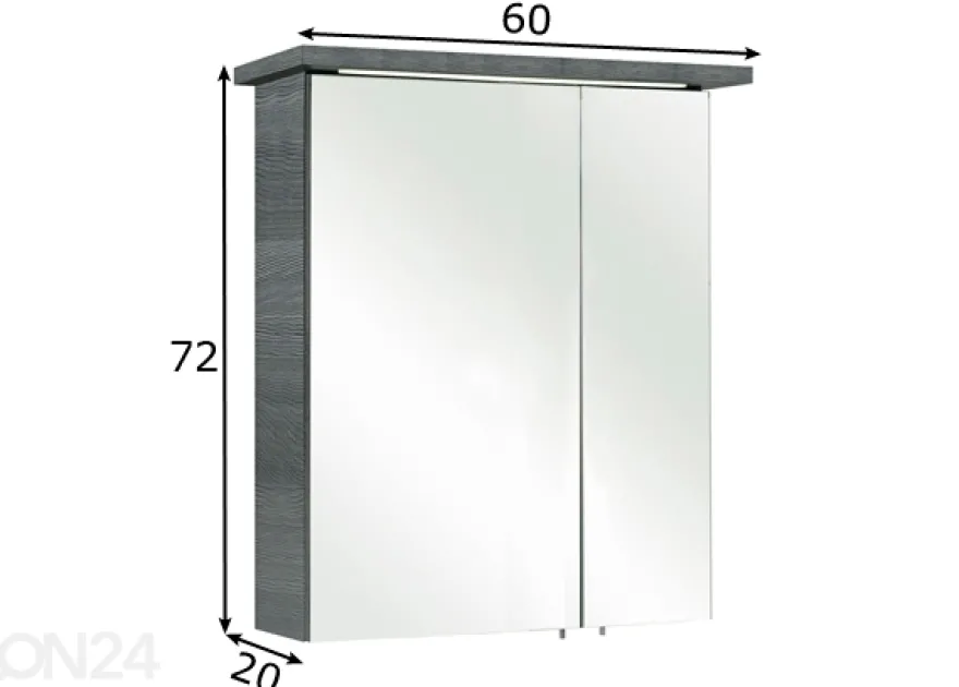 Peilikaappi LED-valaistuksella 84-I