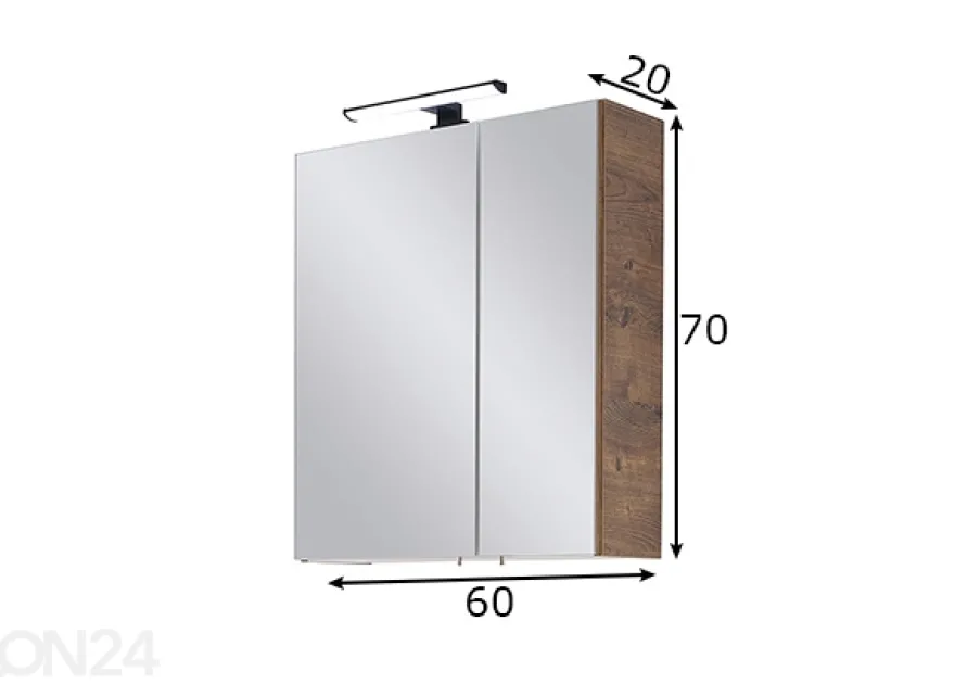 Peilikaappi LED-valolla