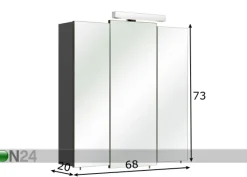 Peilikaappi valaisimella 13-I 68 cm