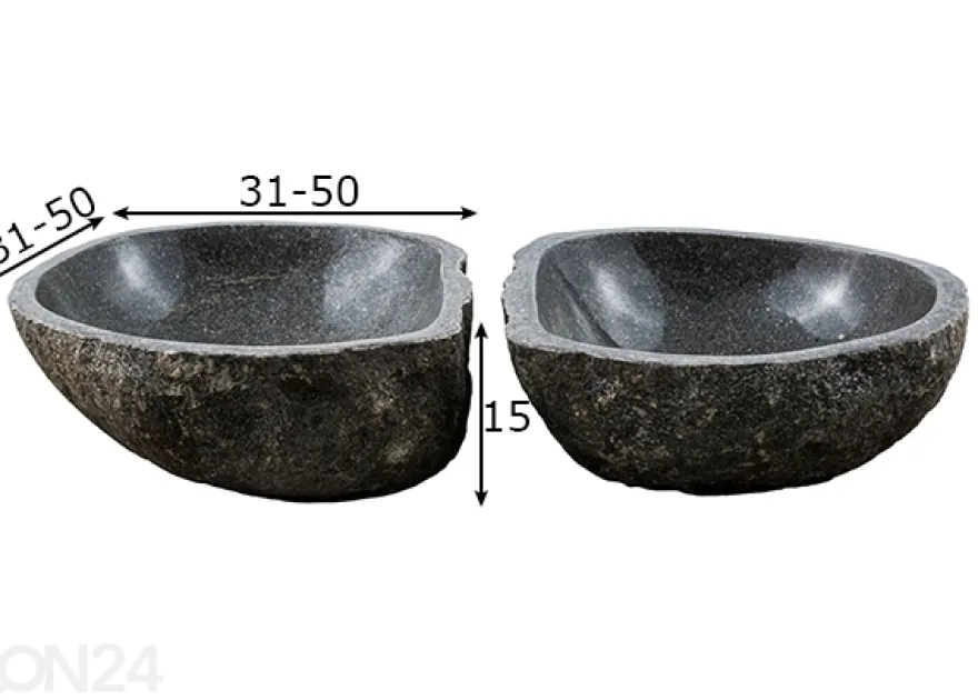 Pesualtaat jokikivestä 2 kpl