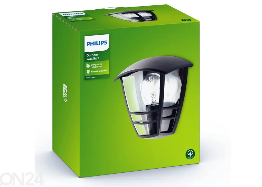 Philips Creek seinävalaisin E27 musta
