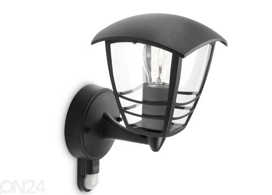 Philips Creek seinävalaisin liiketunnistimella E27 musta